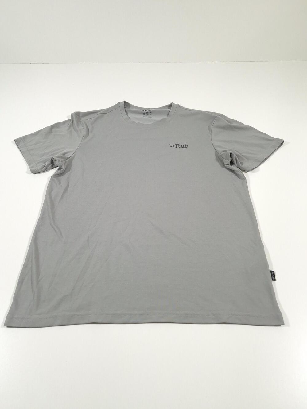 Rab Crimp Elevation Shirt Mens Medium Gray Short Sleeve Hiking Graphic Tee